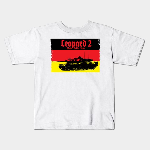 Leopard 2 Main Battle Tank Kids T-Shirt by Illustratorator